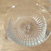 Set of 6 vintage champagne glasses in chiseled glass with flared drinking rim