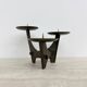 Modernist sculptural brutalist solid bronze metal candleholder, France, 1960s