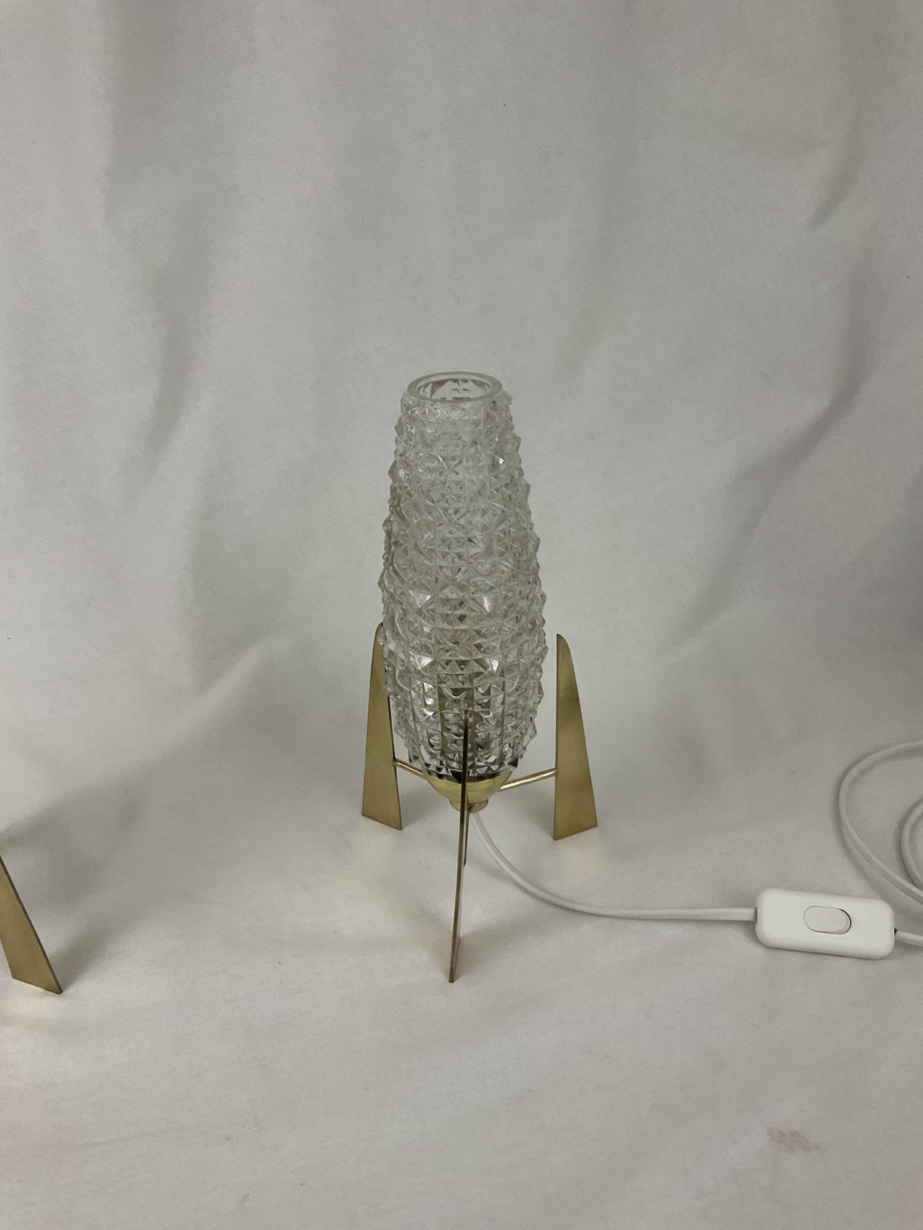 Pair of French mid century bedside lamps style from the 1950s 1960s Space age