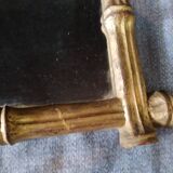 old mirror imitation bamboo gold papier-mâché  43 cm X 28, 5 cm