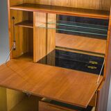 Large Vintage Bookcase with Bar in Teak by Heinrich Riestenpatt, 1960s
