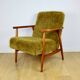 Vintage armchair, 1970s, red fox - high pile Camel