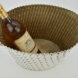 Vintage silver-plated bamboo wine bucket