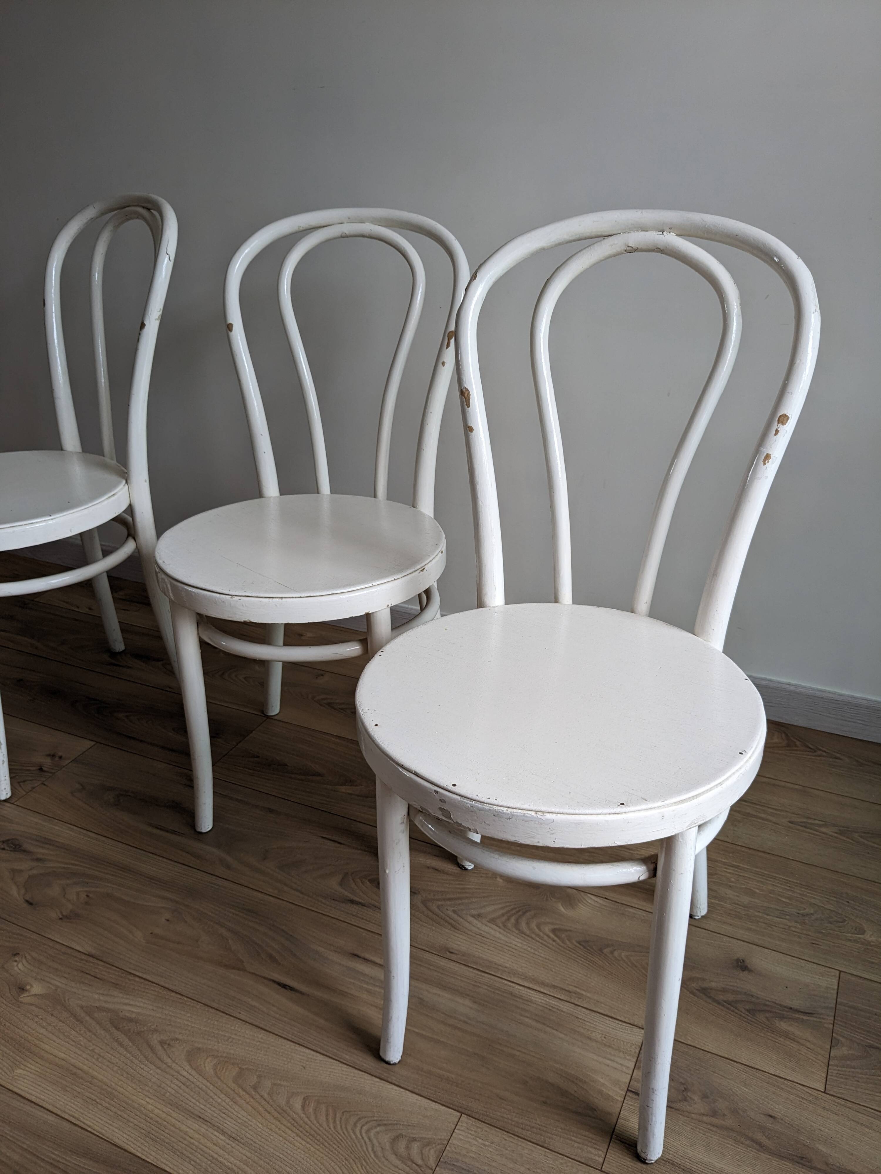 Set of 4 vintage shabby chic bistro chairs