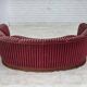 1960s, Danish 2-seater "Banan" sofa, furniture velour, oak wood.