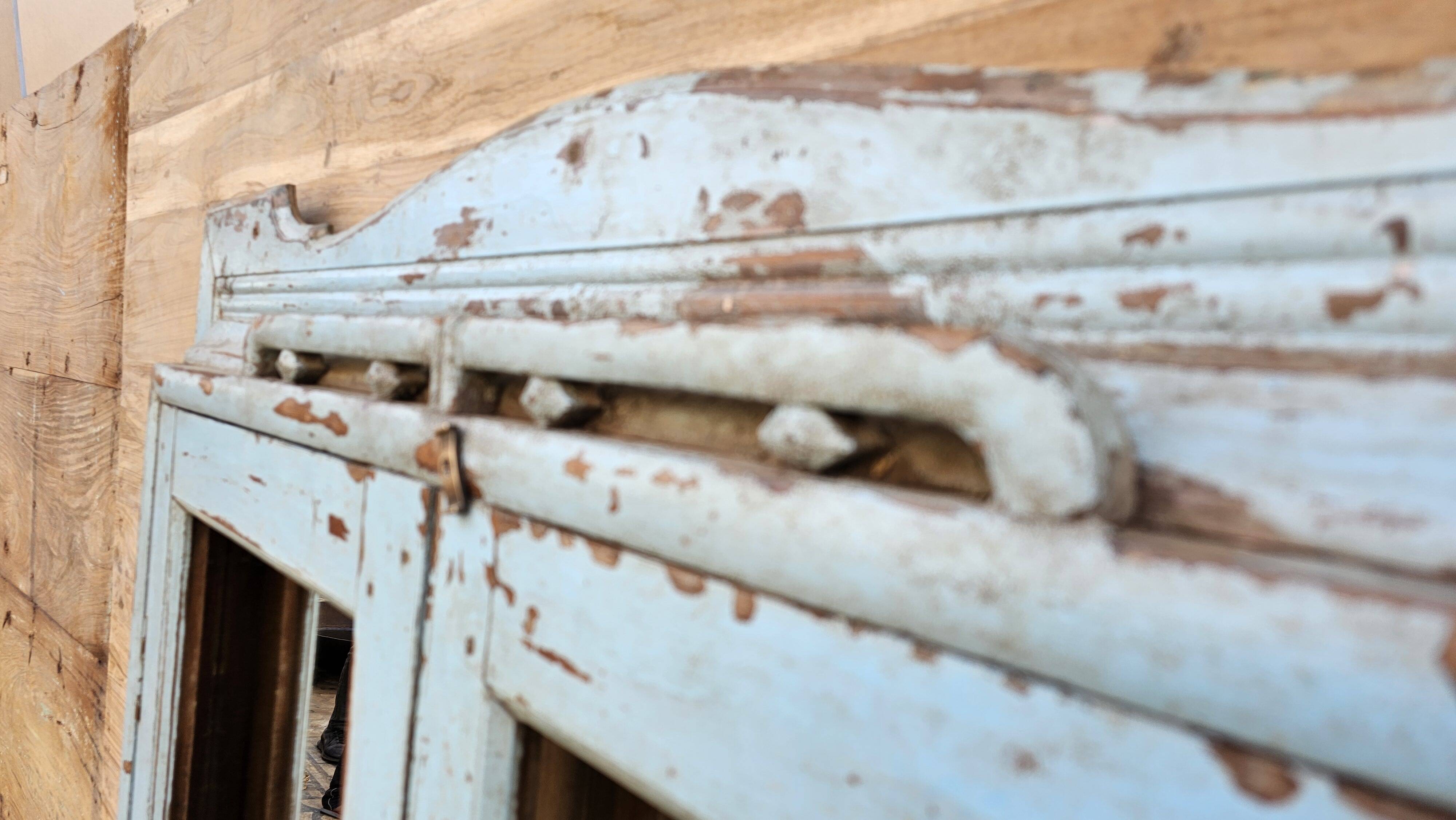 Art Deco mirror in Burmese teak