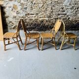 Rattan dining room: 1 table + 4 chairs