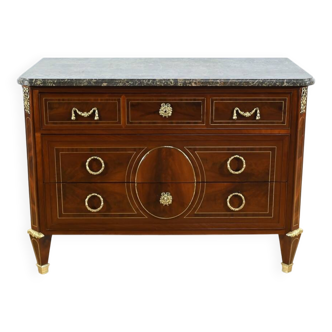 Rare mahogany commode, Louis XVI period – 2nd half of the 18th century.