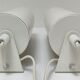 Pair of wall lamps Ikea vintage design Lod V413 white metal