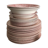 Set of 10 flat plates in English earthenware, EIT England, country décor