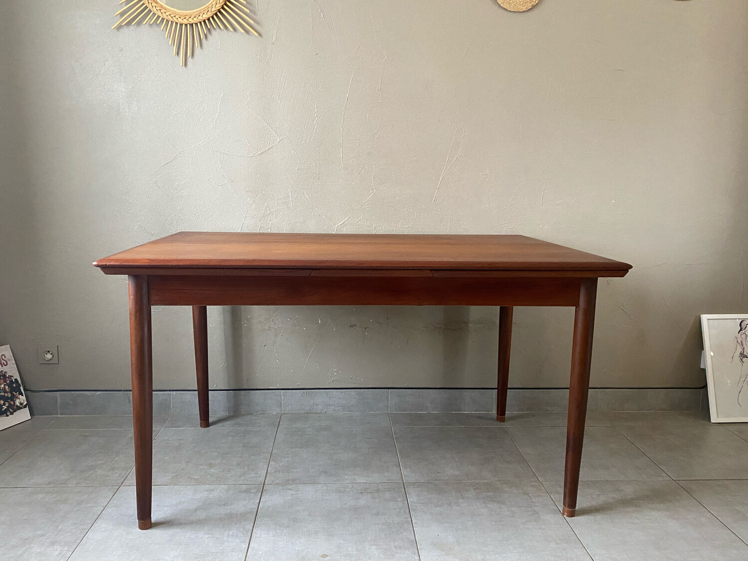 Vintage teak scandinavian signed table