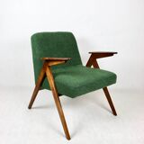 Fauteuil en tissu vert par Józef Chierowski, années 1970