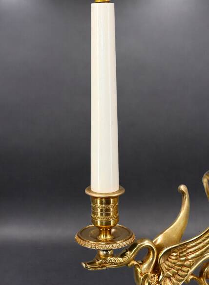 Flamboyant Pair of Candelabra/Chandeliers Solid Bronze Empire Style
