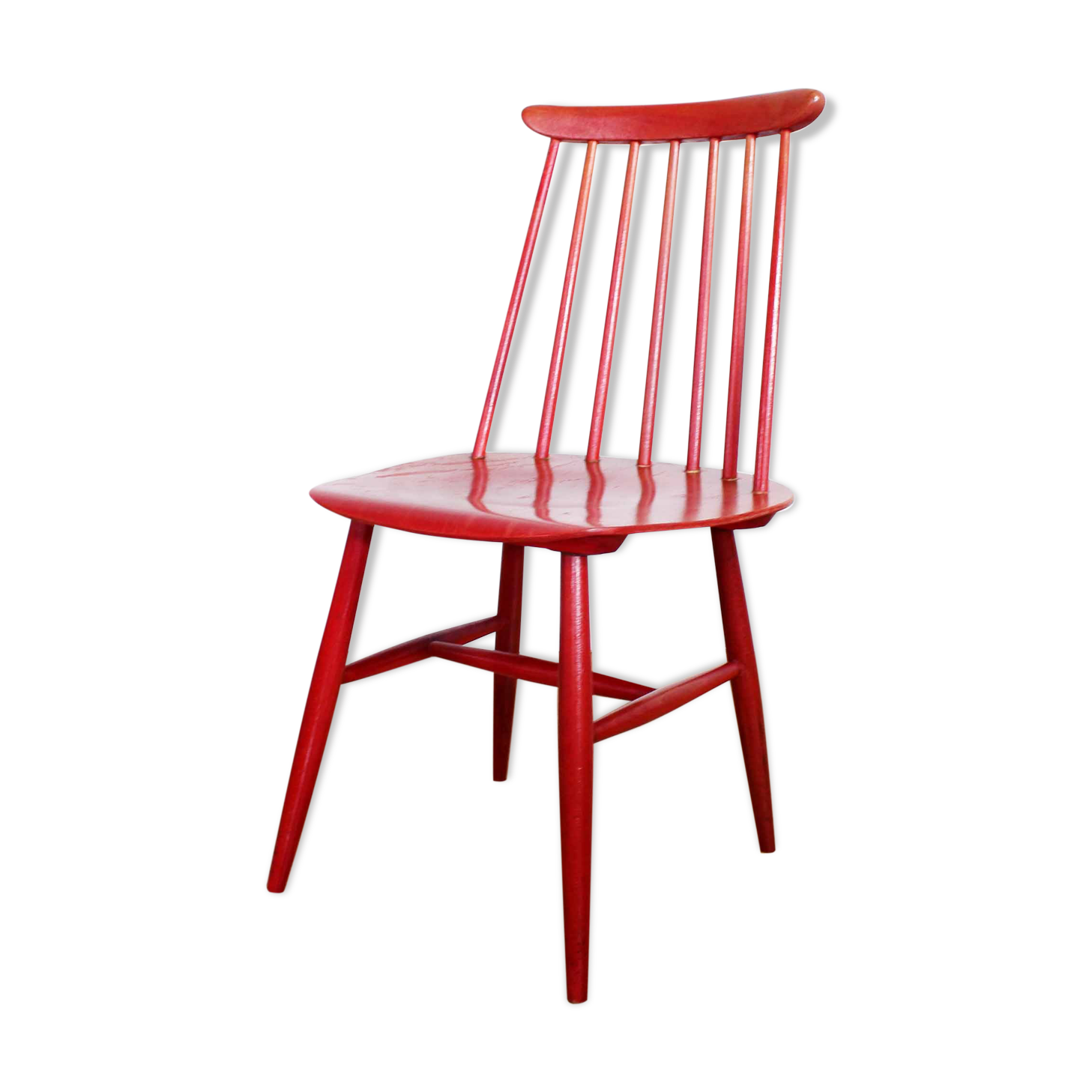 Red Fanett chair by Tapiovaara