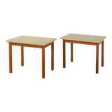 2x Travertin Side Tables