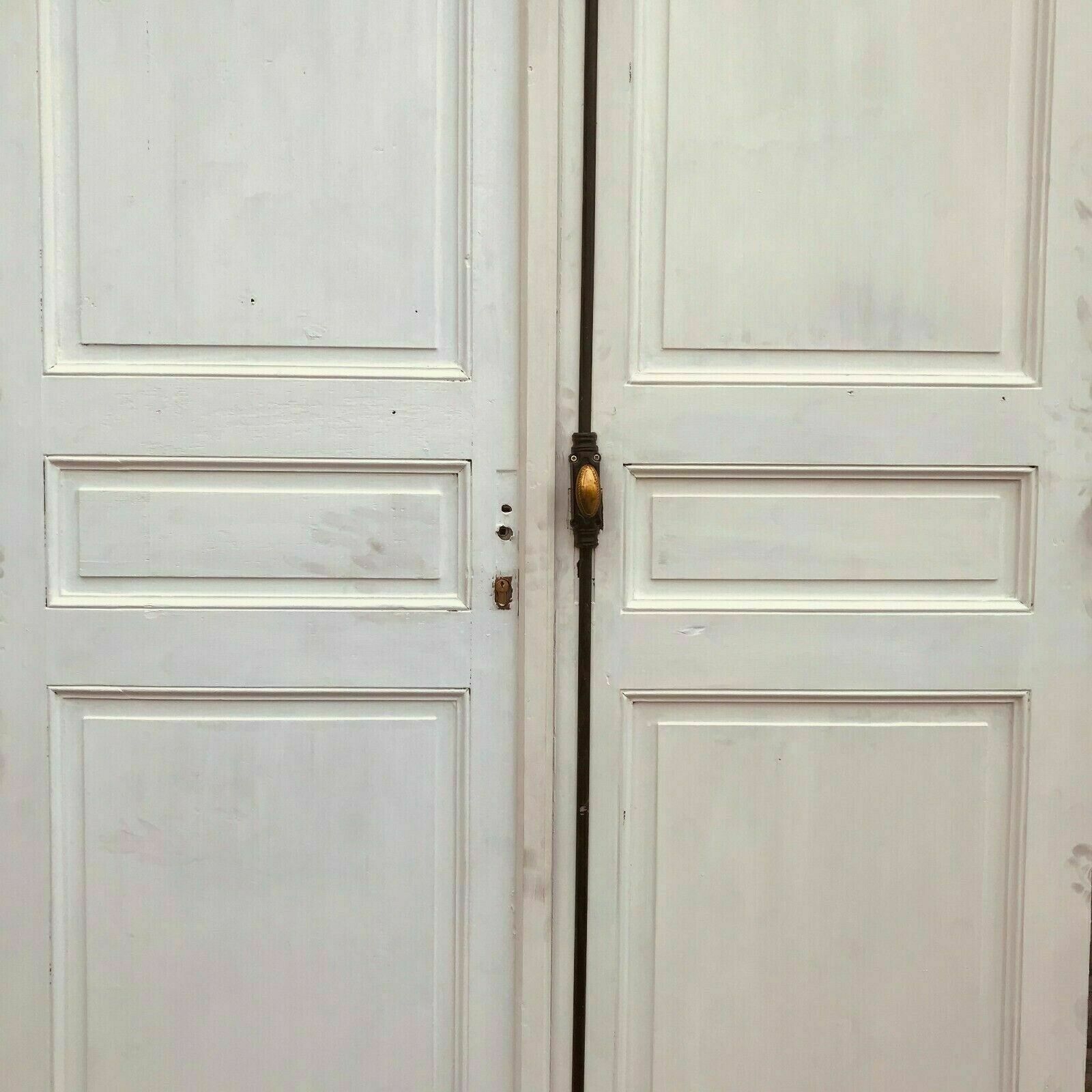 Double passage doors in patinated fir, 19th century