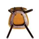 Yellow velvet heart-shaped chair, walnut wood, mid-century, Poland, 1960s.