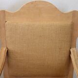 Jute and poplar wood armchairs, 1930s, set of 2