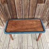 Table d'appoint pliante en bois et rotin 1960
