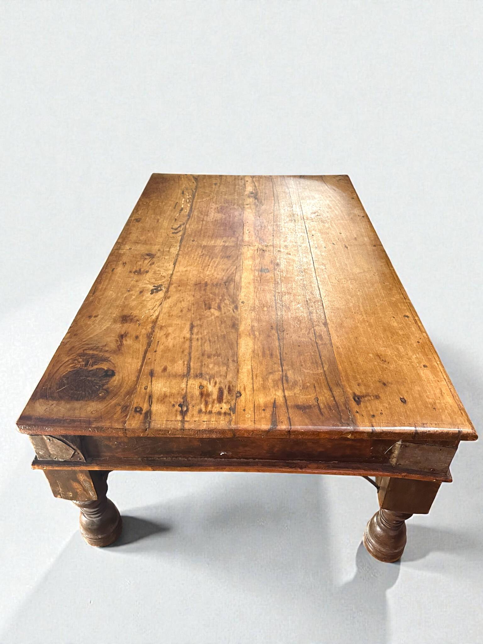 Large 19th-Century Indian Teak Low Table, Rajasthan