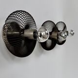 Set of 3 vintage wall lights, metal, France, 1970.