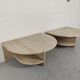 Paire de tables basse en travertin italie 1980s