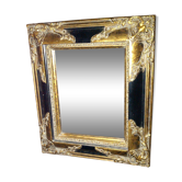 Miroir de baroque opulent en bois doré et noir