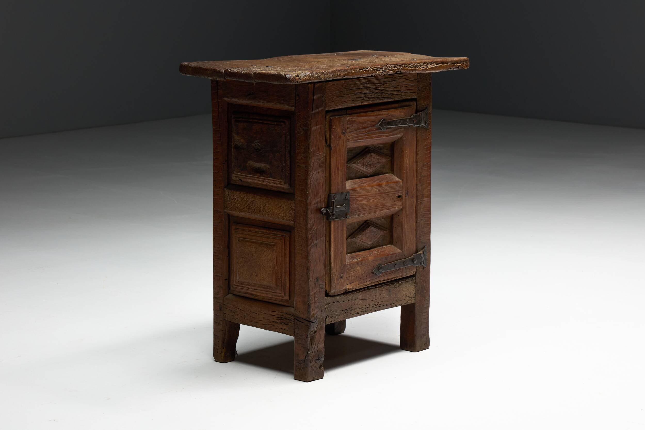 Antique rustic oak cabinet, France, 19th century