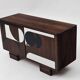 1950s Vintage Sideboard, Modernist, Walnut, Geometric Op Art Pattern