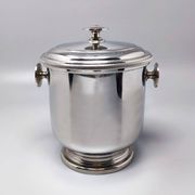 1960s Stunning ice bucket in stainless steel by Aldo Tura for Macabo