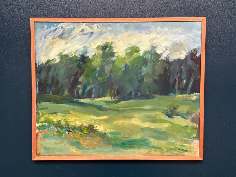 Original Swedish Oil on Canvas “Forest” by Leif Nilsson – Signed – Vintage