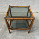 Small bamboo table and glass top