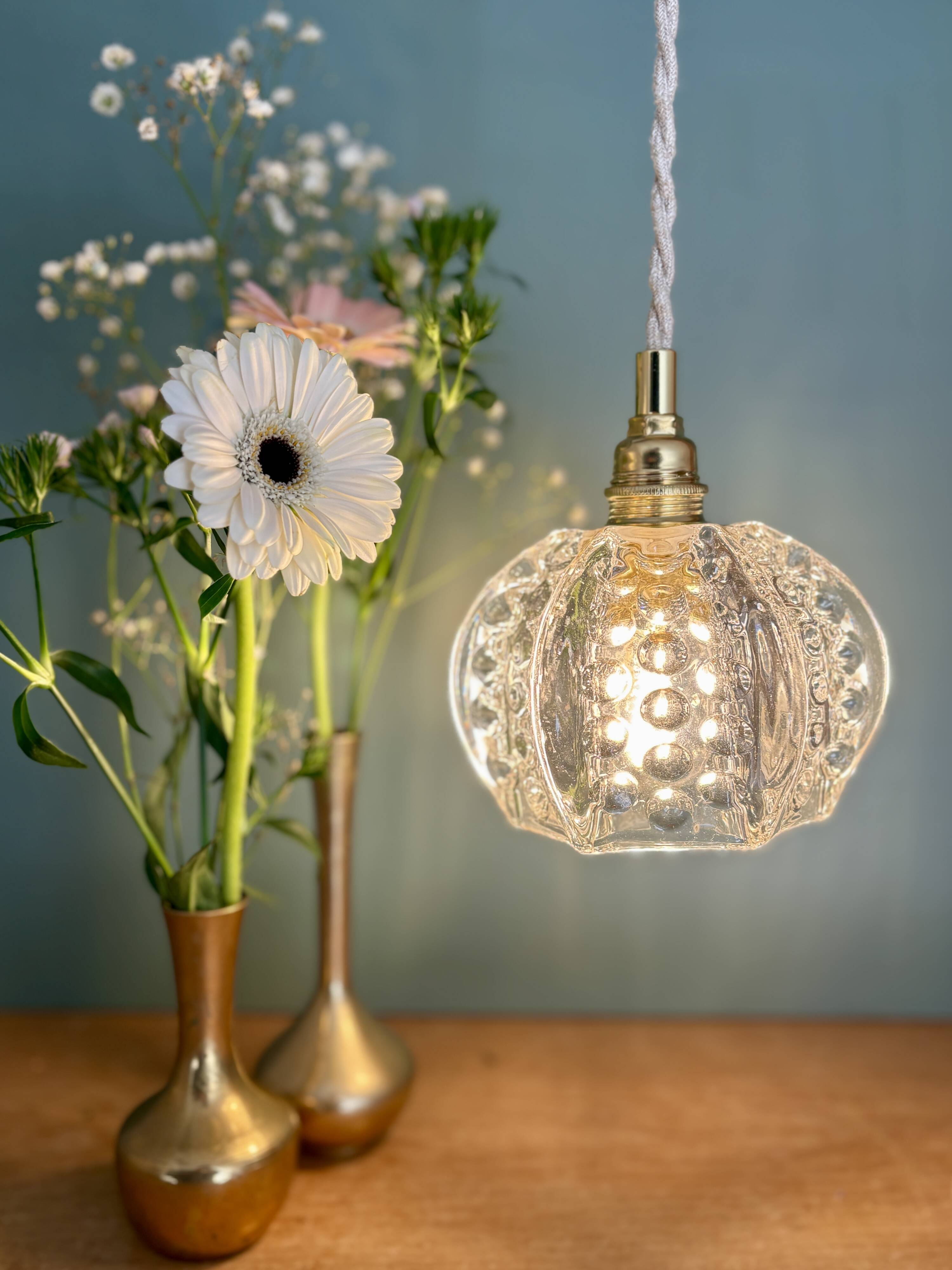 Vintage glass suspension globe