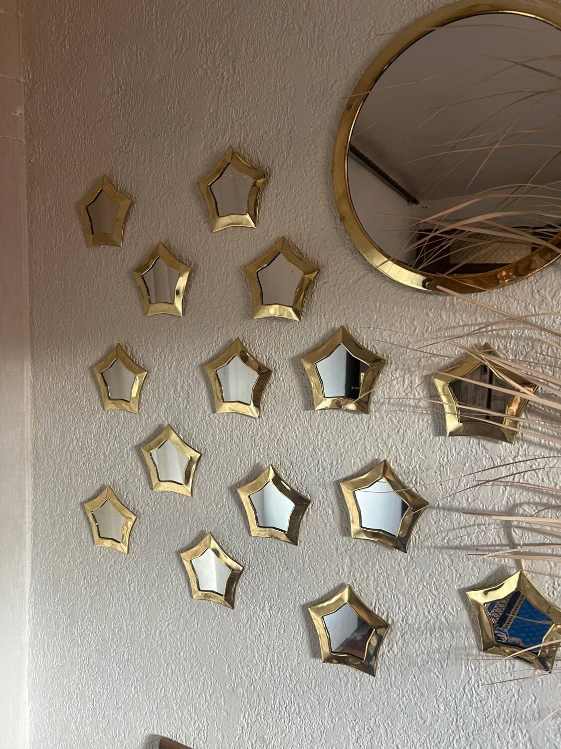 Ensemble de miroirs en laiton – décoration murale artisanale