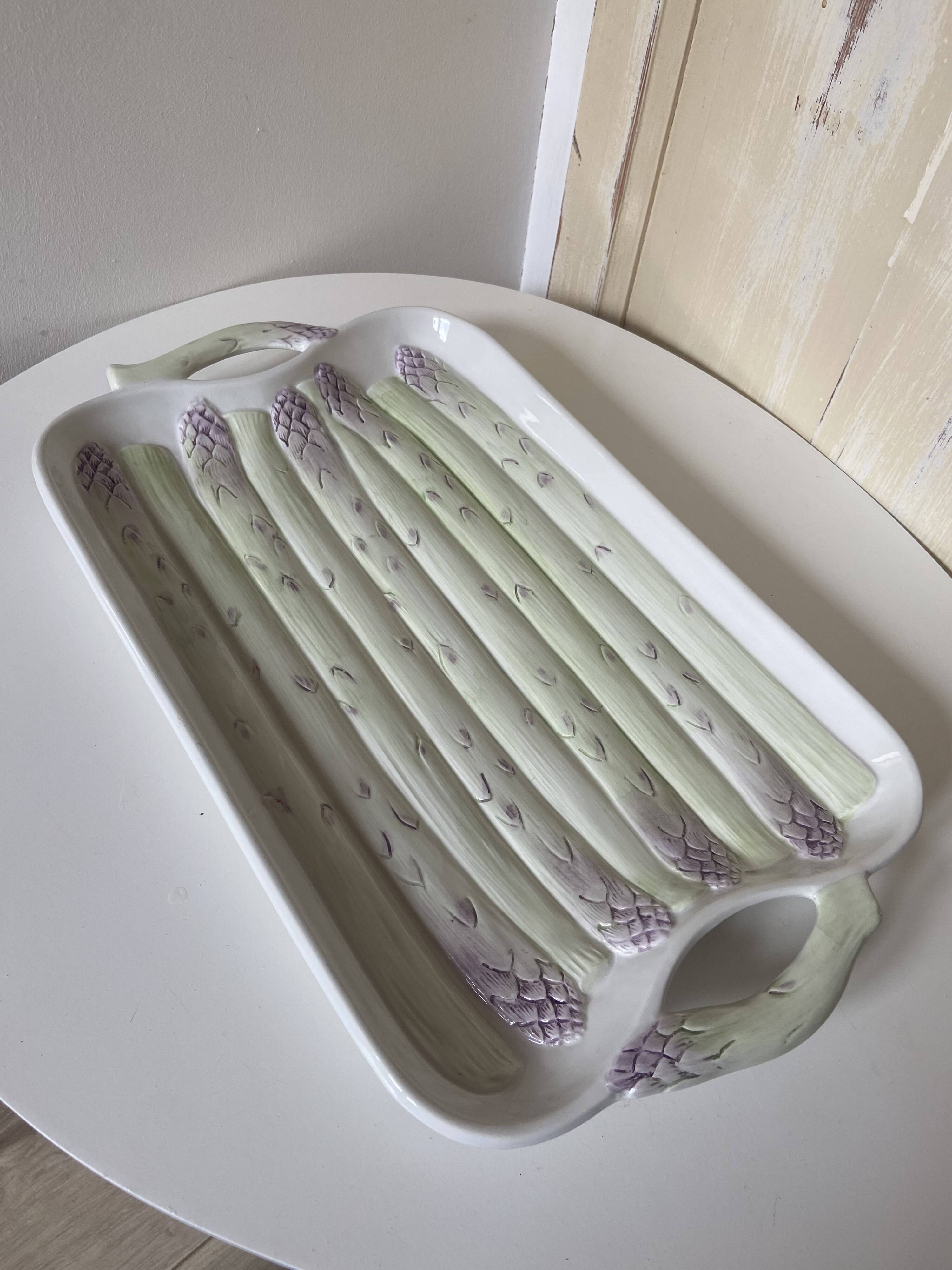 Vintage Asparagus Dish Made in Italy Numbered
