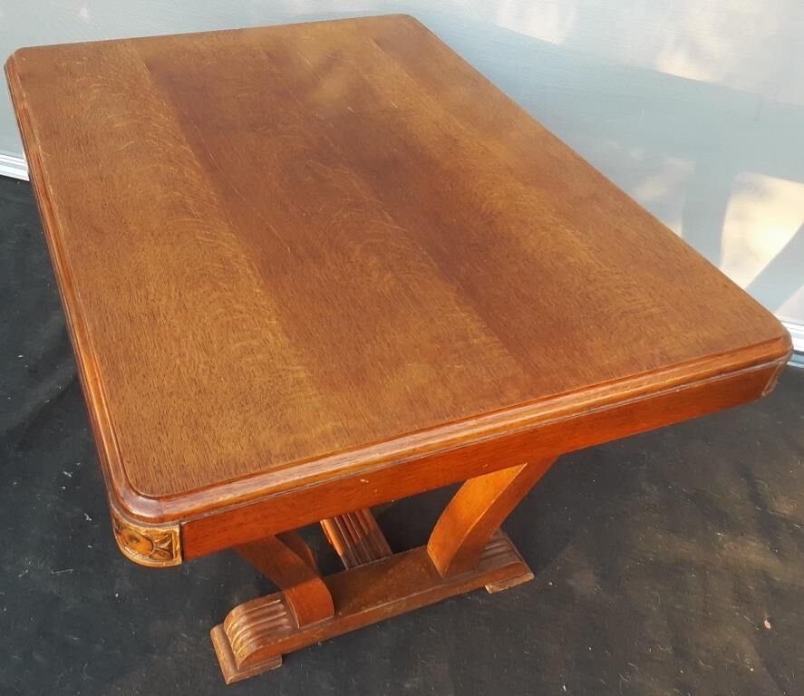 Art Deco lyre table 2 extensions 4/8 guests