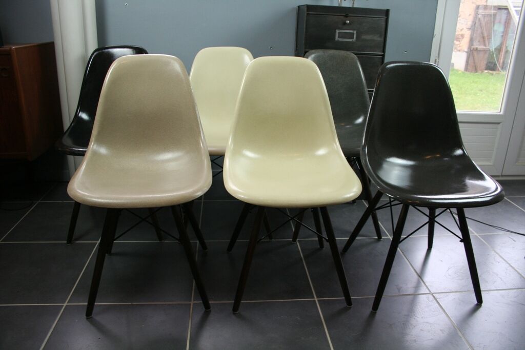 Lot de 6 chaises DSW Eames édition Herman Miller