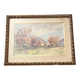Watercolor by the painter Henri Joubert (1873 - ?), Autumn Landscape