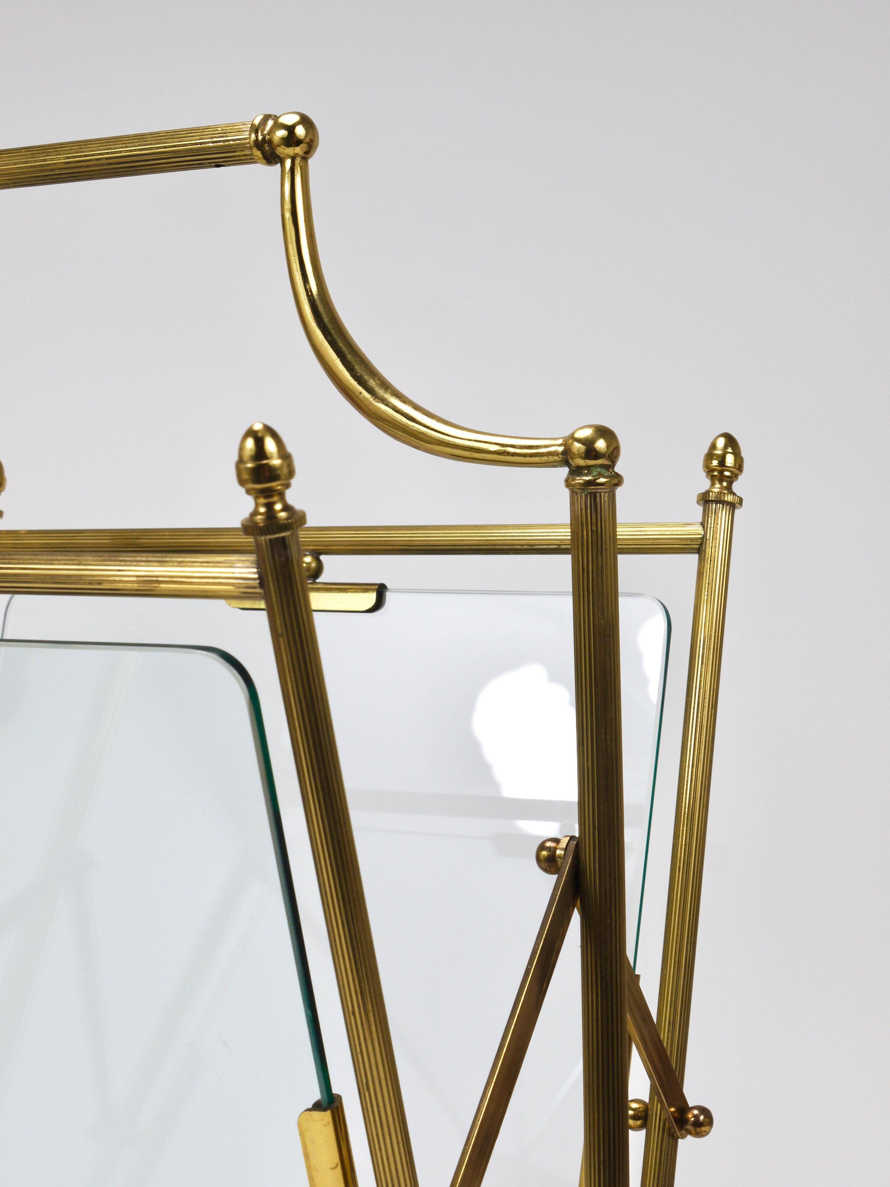 Neoclassical magazine rack by Maison Jansen, France, 1950s.