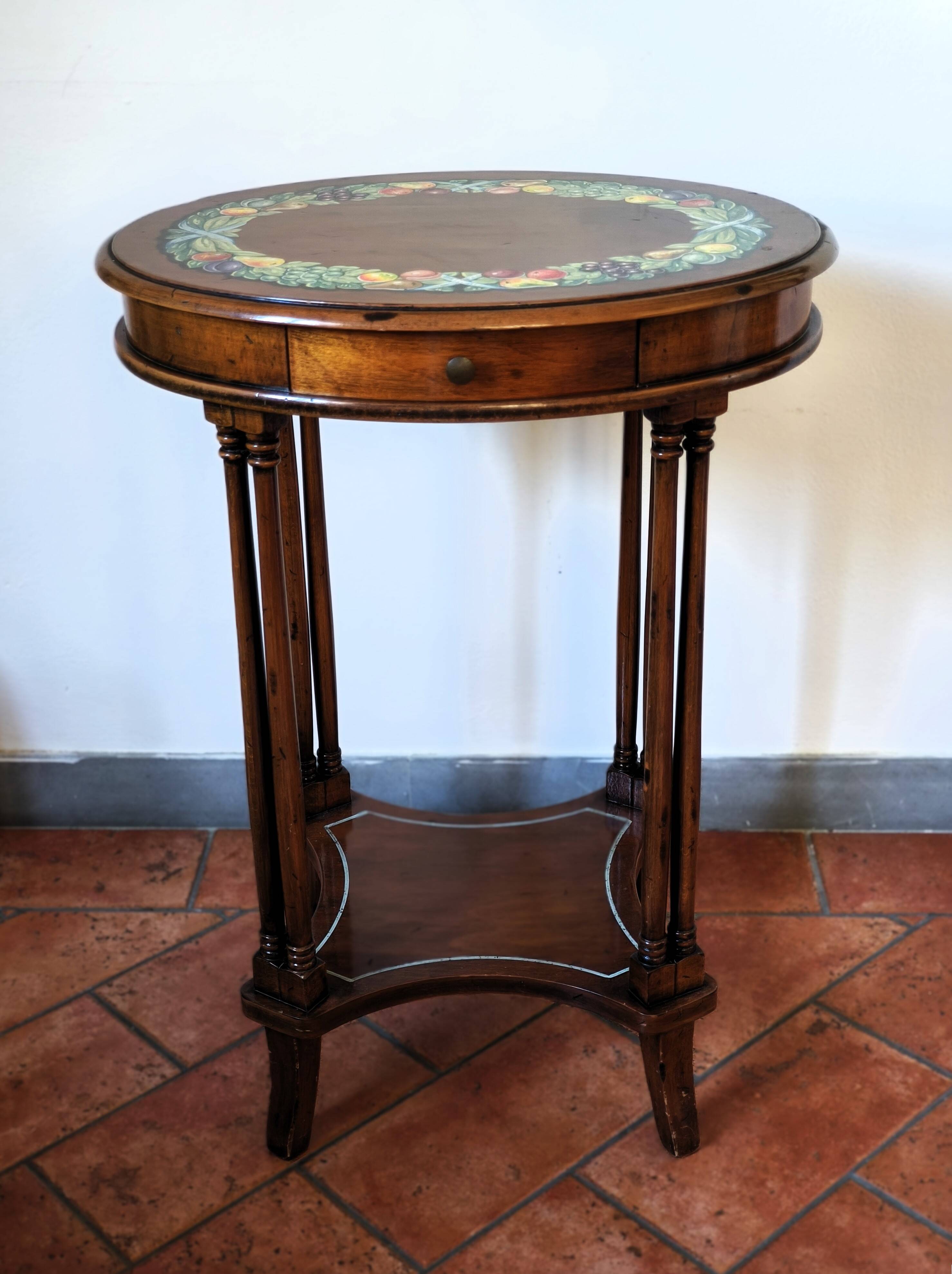 Console en noyer peinte à la main par Vittorio Grifoni, Florence, années 19