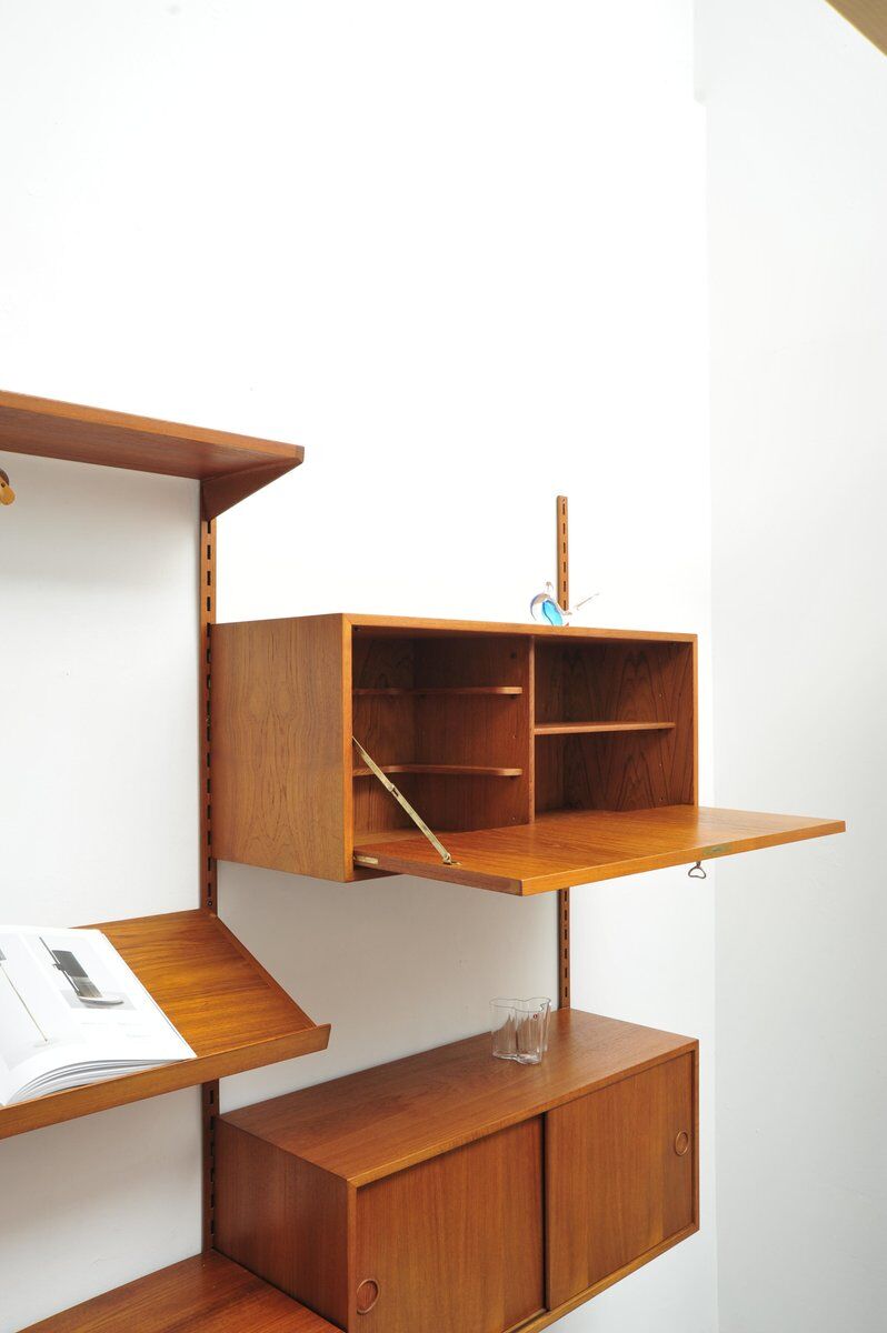 Danish teak wall unit by Kai Kristiansen for Feldballes Møbelfabrik