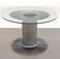 Italian Pedestal Dining Table in Chrome and Glass