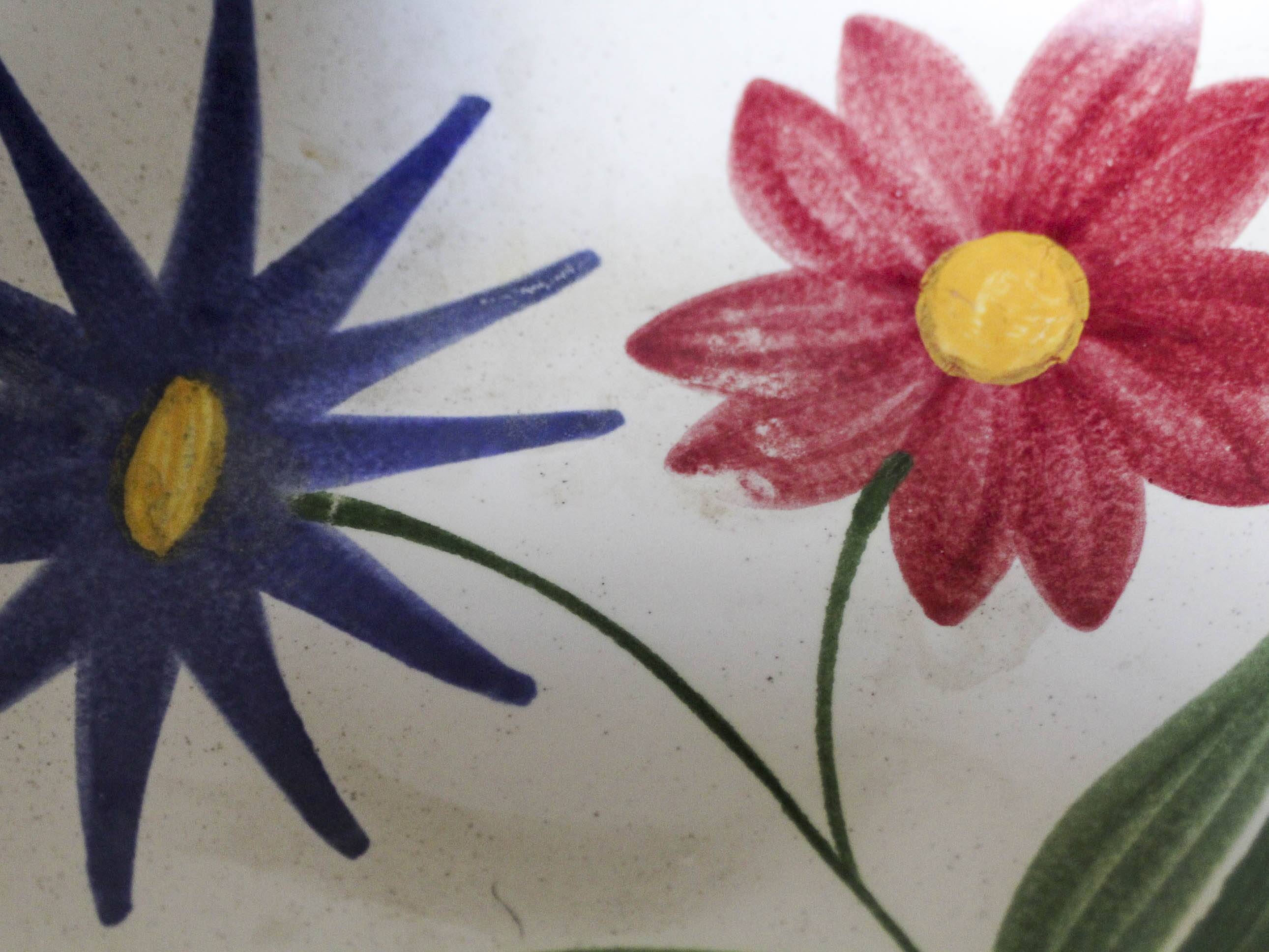 Green ceramic salad bowl Elchinger France