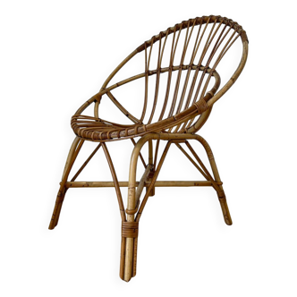 Fauteuil vintage en rotin