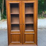 Vitrine Louis Philippe vintage en bois avec 2 portes