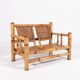 Italian Modern bamboo-wicker bench, 1970's