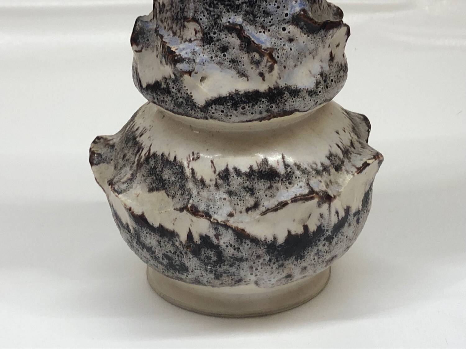 Vase fat lava blue gray Vallauris