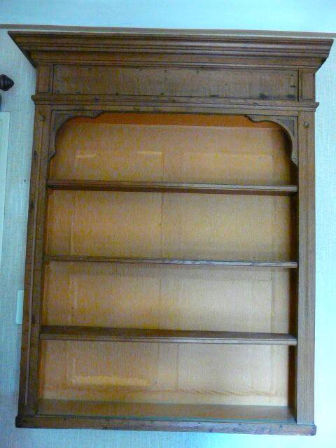ancienne étagère murale meuble de magasin en chêne 19éme