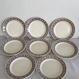 8 assiettes à dessert Badonviller, série Robinson