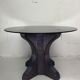 Pencil reed rattan bamboo dining or side table base with smoked glass top, 1970s